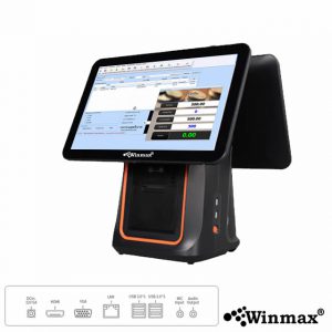 เครื่องขายหน้าร้าน จอทัชสกรีน ขนาด 15.6 นิ้ว 2 หน้าจอ พร้อมจอแสดงราคาและเครื่องพิมพ์ใบเสร็จ 80มม.